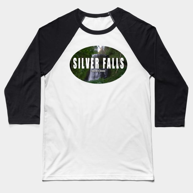 Silver Falls State Park Sticker Baseball T-Shirt by stermitkermit